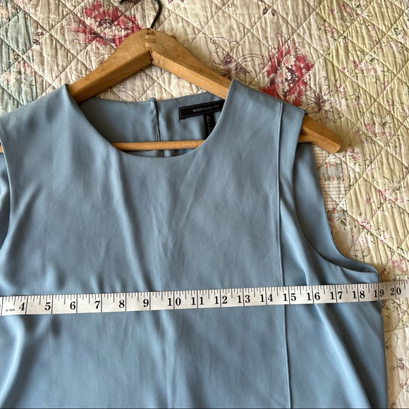 BCBGMaxAzria SHADOW BLUELORIELLE ASYMMETRICAL DRAPE TOP Size S - Picture 10 of 13